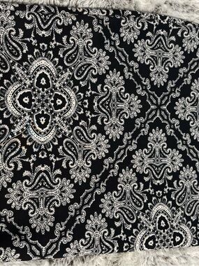 Black and White Paisley Print Skirt